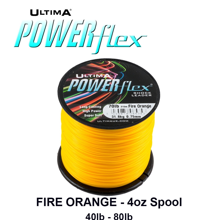 Fire Orange 60 0.70 mm Ultima Powerflex High Power Surf Casting Shockleader 